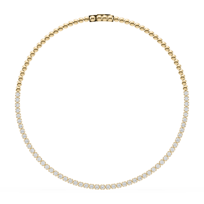 Muse Cushion Lab Diamond Necklace 14K Yellow Gold 15" - Lotus Diamond