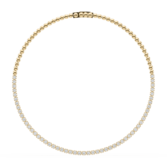 Muse Cushion Lab Diamond Necklace 14K Yellow Gold 15" - Lotus Diamond