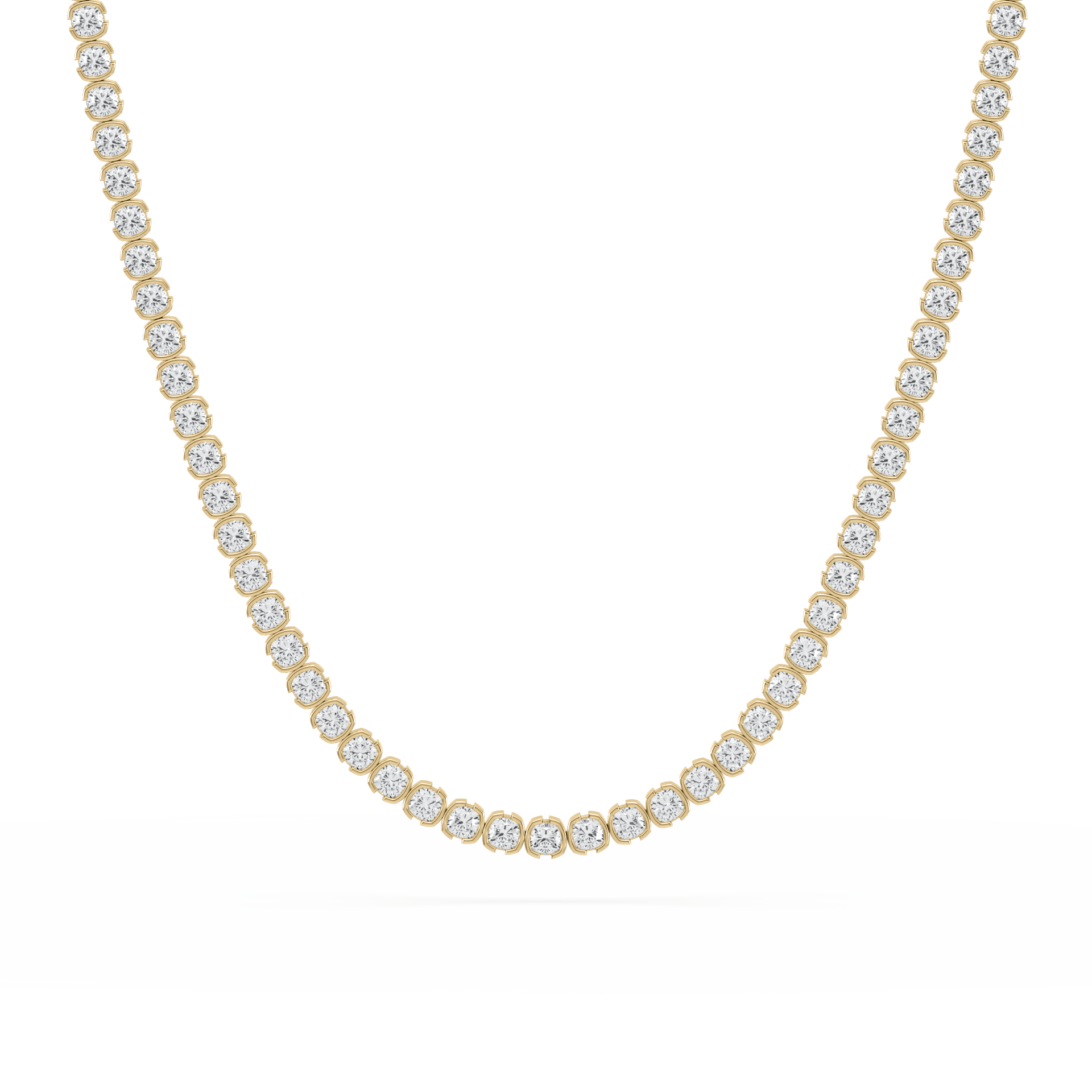 Muse Cushion Lab Diamond Necklace 14K Yellow Gold 15" - Lotus Diamond