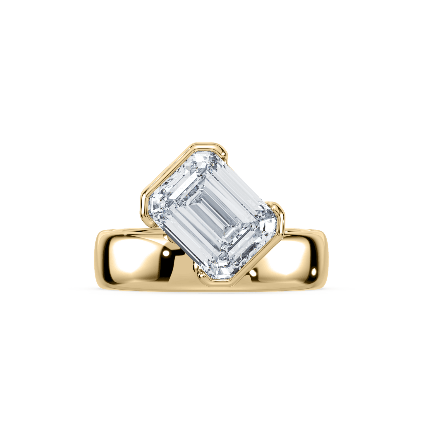 Muse Emerald Lab Diamond Engagement Ring - Lotus Diamond