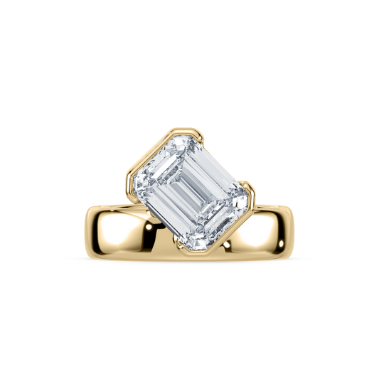 Muse Emerald Lab Diamond Engagement Ring - Lotus Diamond