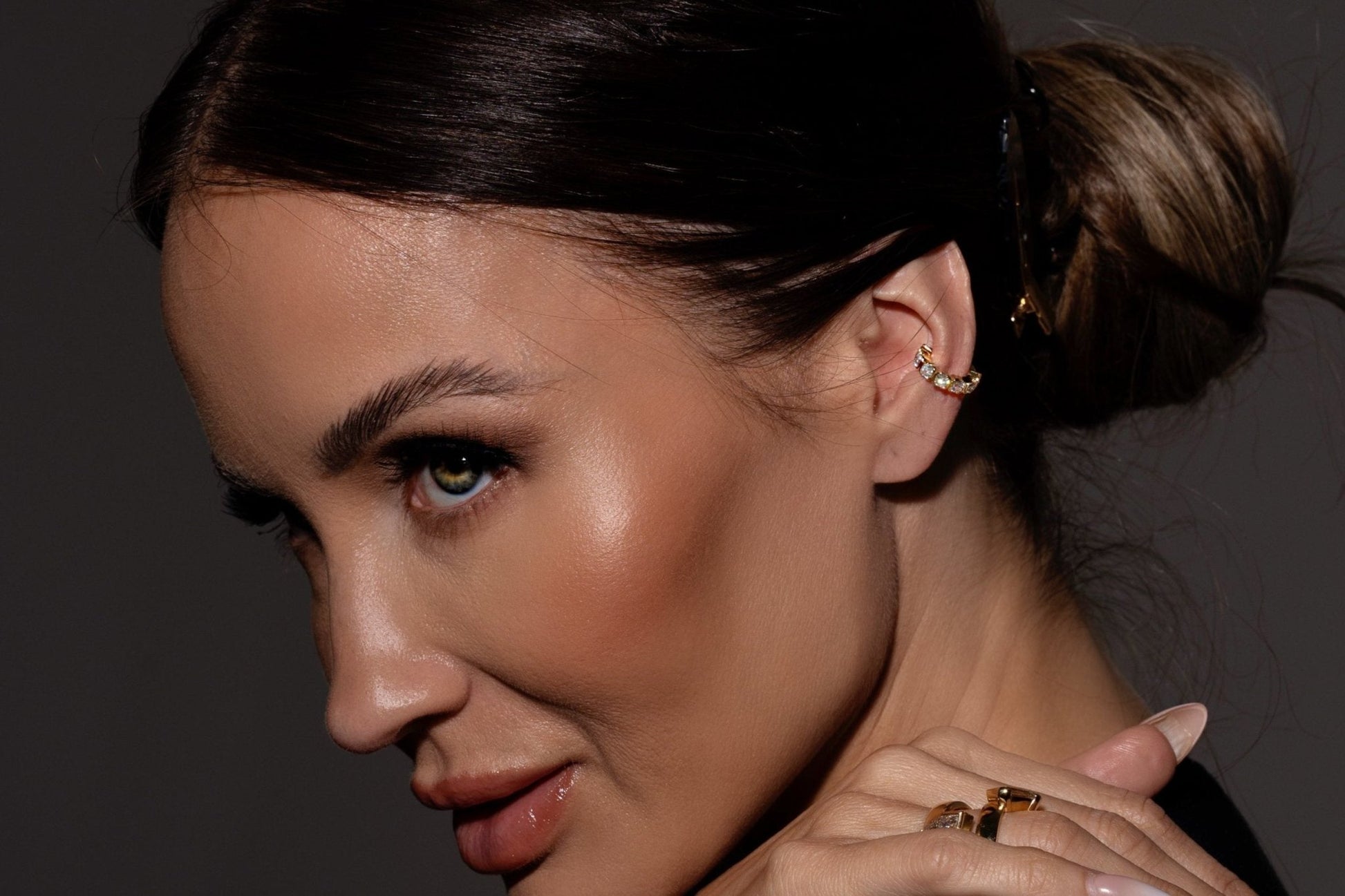 Muse Lab Diamond Cushion Diamond Cascade Ear Cuff - Lotus Diamond