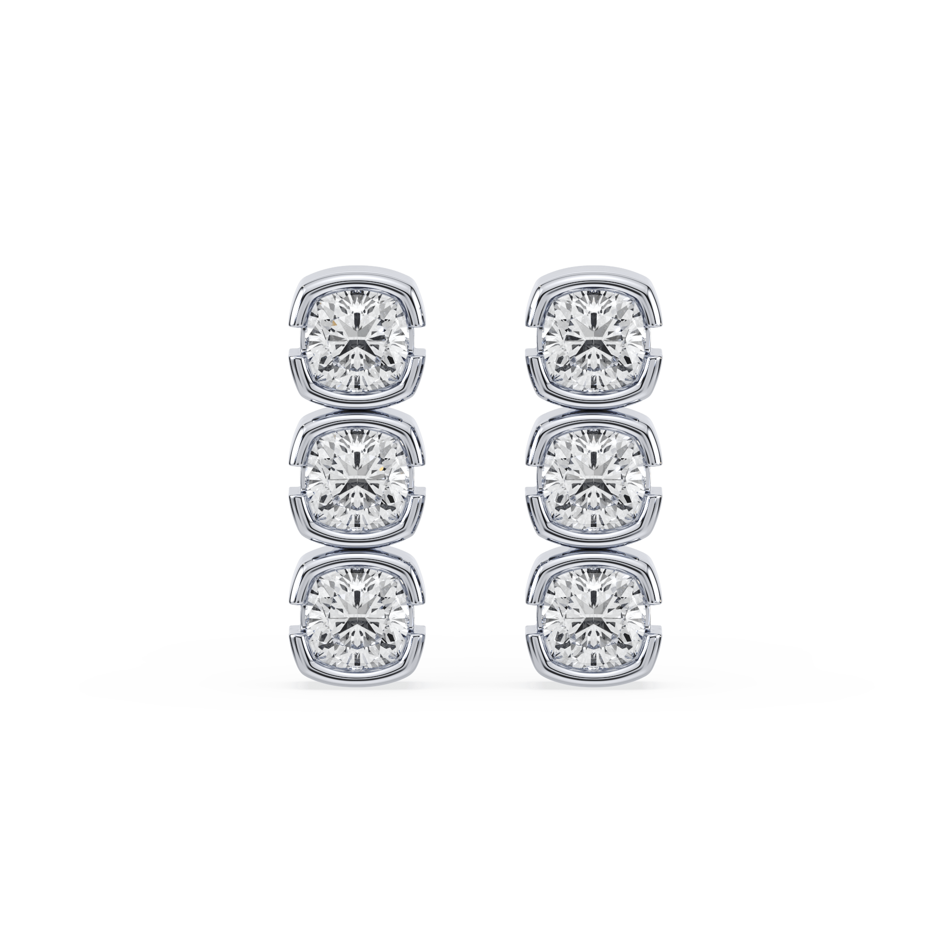 Muse Mini Lab Diamond Cushion Diamond Drop Earring 14K White - Lotus Diamond