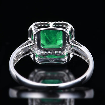 Natural Colombian Emerald Ring - Style D - Lotus Diamond