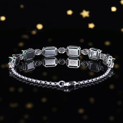 Natural Emerald Bracelet style - C - Lotus Diamond