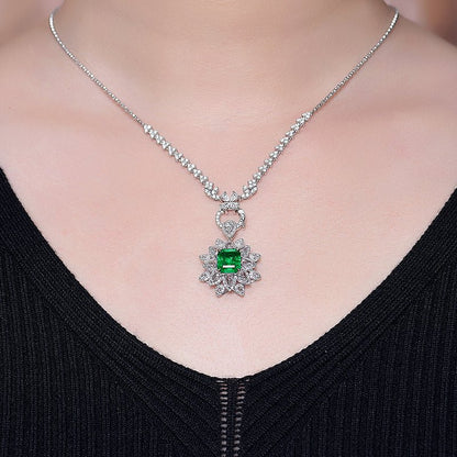 Natural Emerald Ring - Style G - Lotus Diamond