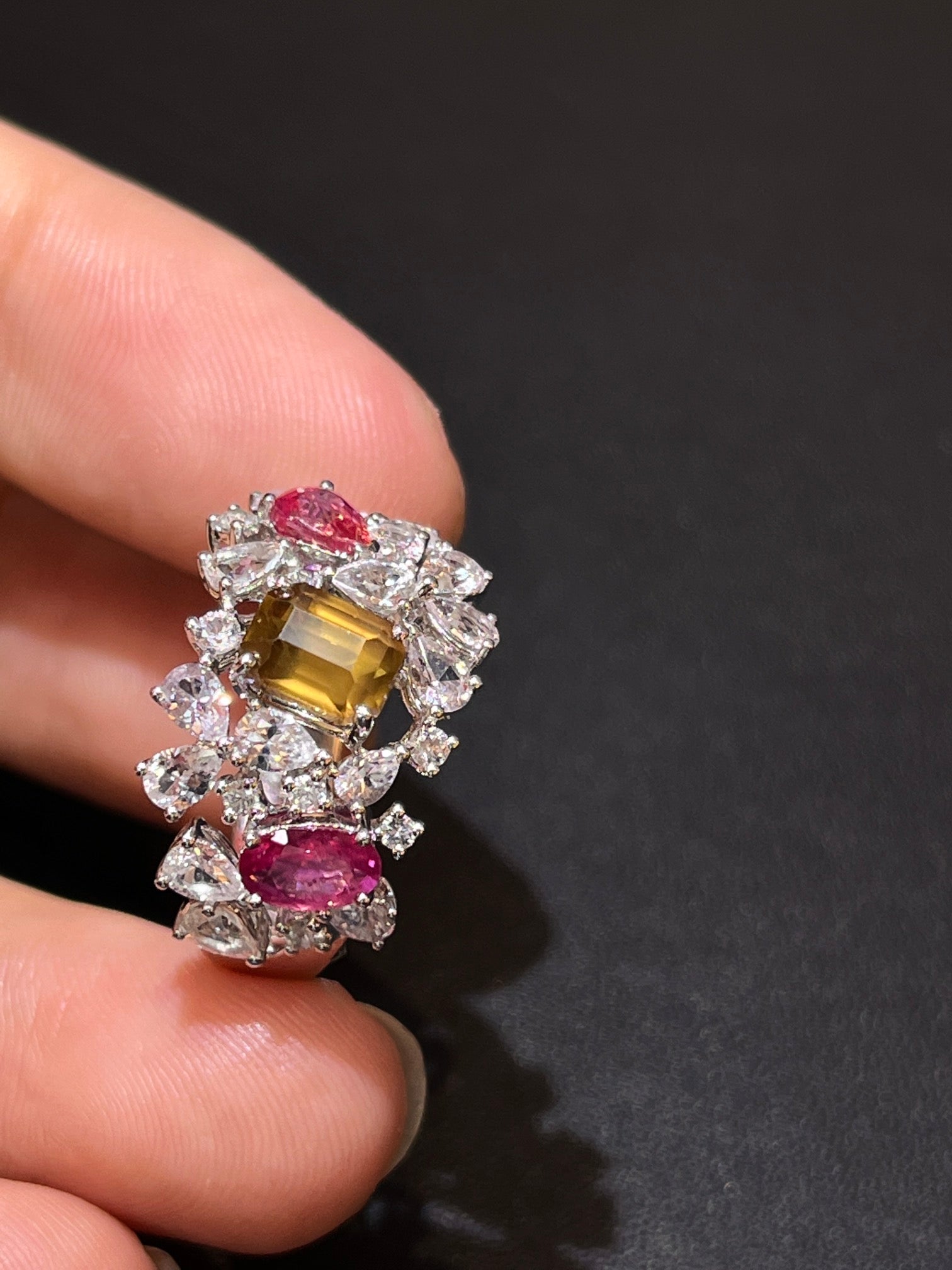 Natural non - burning colored sapphire Ring - Style E - Lotus Diamond