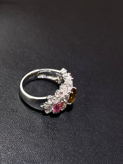 Natural non - burning colored sapphire Ring - Style E - Lotus Diamond