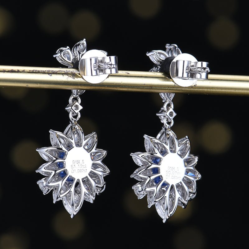 Natural Sapphire Stud earrings - Style H - Lotus Diamond
