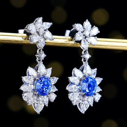 Natural Sapphire Stud earrings - Style H - Lotus Diamond