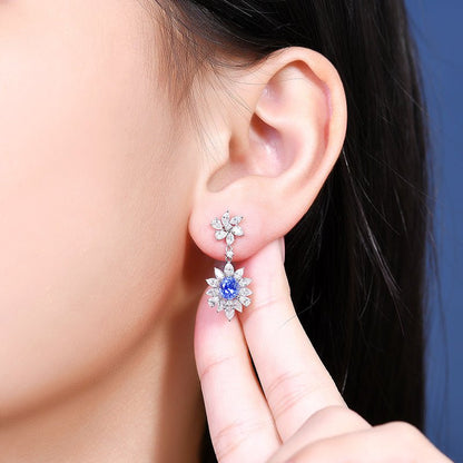 Natural Sapphire Stud earrings - Style H - Lotus Diamond