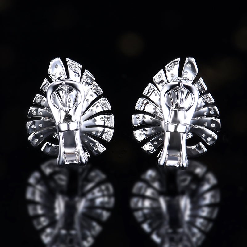 No burned pigeon Red Ruby Stud earrings - Style D - Lotus Diamond