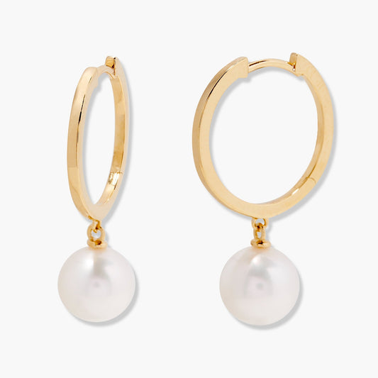 Nora Pearl Hoops - Lotus Diamond