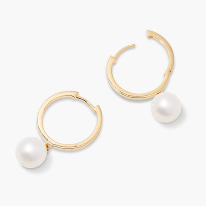 Nora Pearl Hoops - Lotus Diamond