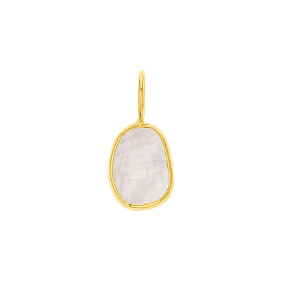 One of a Kind Moonstone Slice Charm - Lotus Diamond