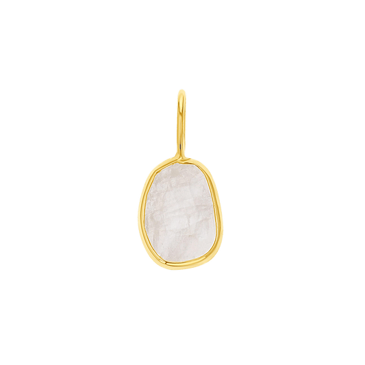 One of a Kind Moonstone Slice Charm - Lotus Diamond