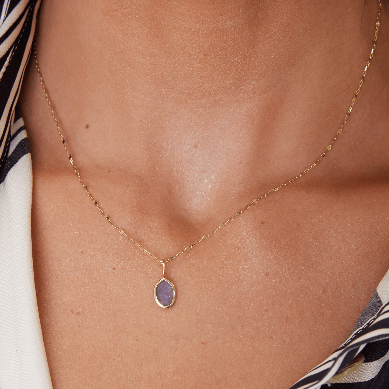 One of a Kind Tanzanite Slice Charm - Lotus Diamond