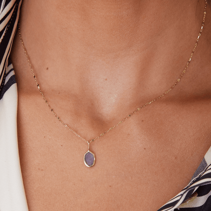 One of a Kind Tanzanite Slice Charm - Lotus Diamond