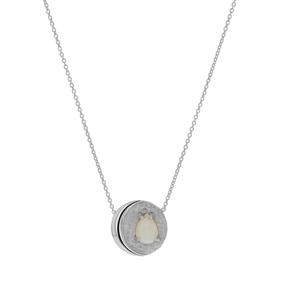 Opal Moon Necklace - Lotus Diamond