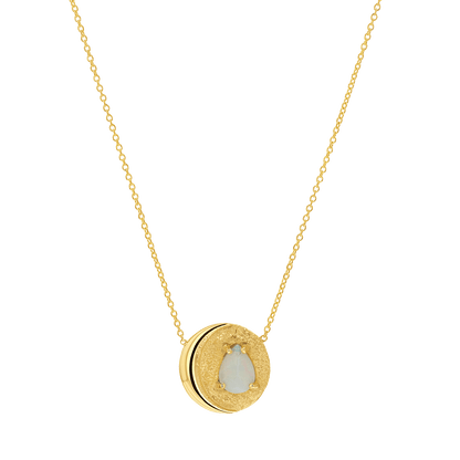 Opal Moon Necklace - Lotus Diamond