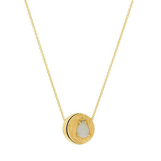 Opal Moon Necklace - Lotus Diamond