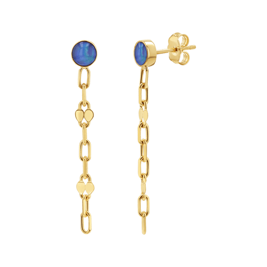 Opal Solitaire Sequin Earrings - Lotus Diamond
