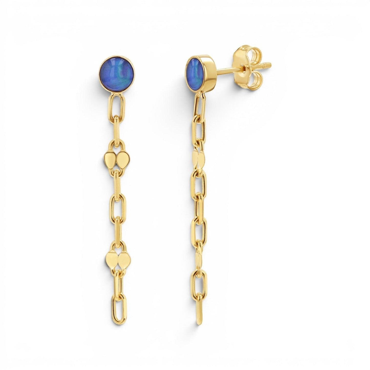 Opal Solitaire Sequin Earrings - Lotus Diamond