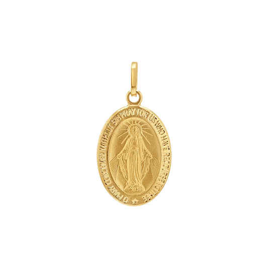 Oval Madonna Charm - Lotus Diamond