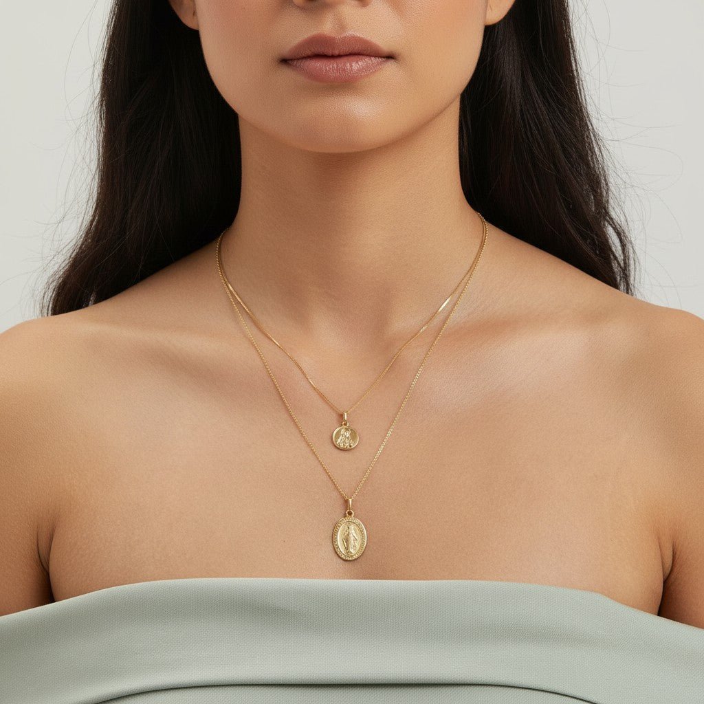 Oval Madonna Charm - Lotus Diamond
