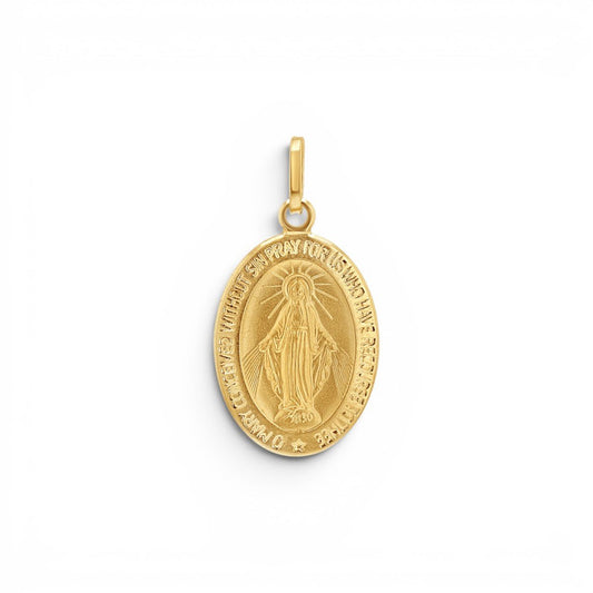 Oval Madonna Charm - Lotus Diamond