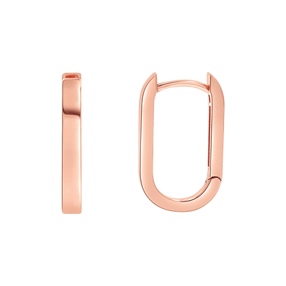 Paper Clip Huggie Hoop Earrings - Lotus Diamond