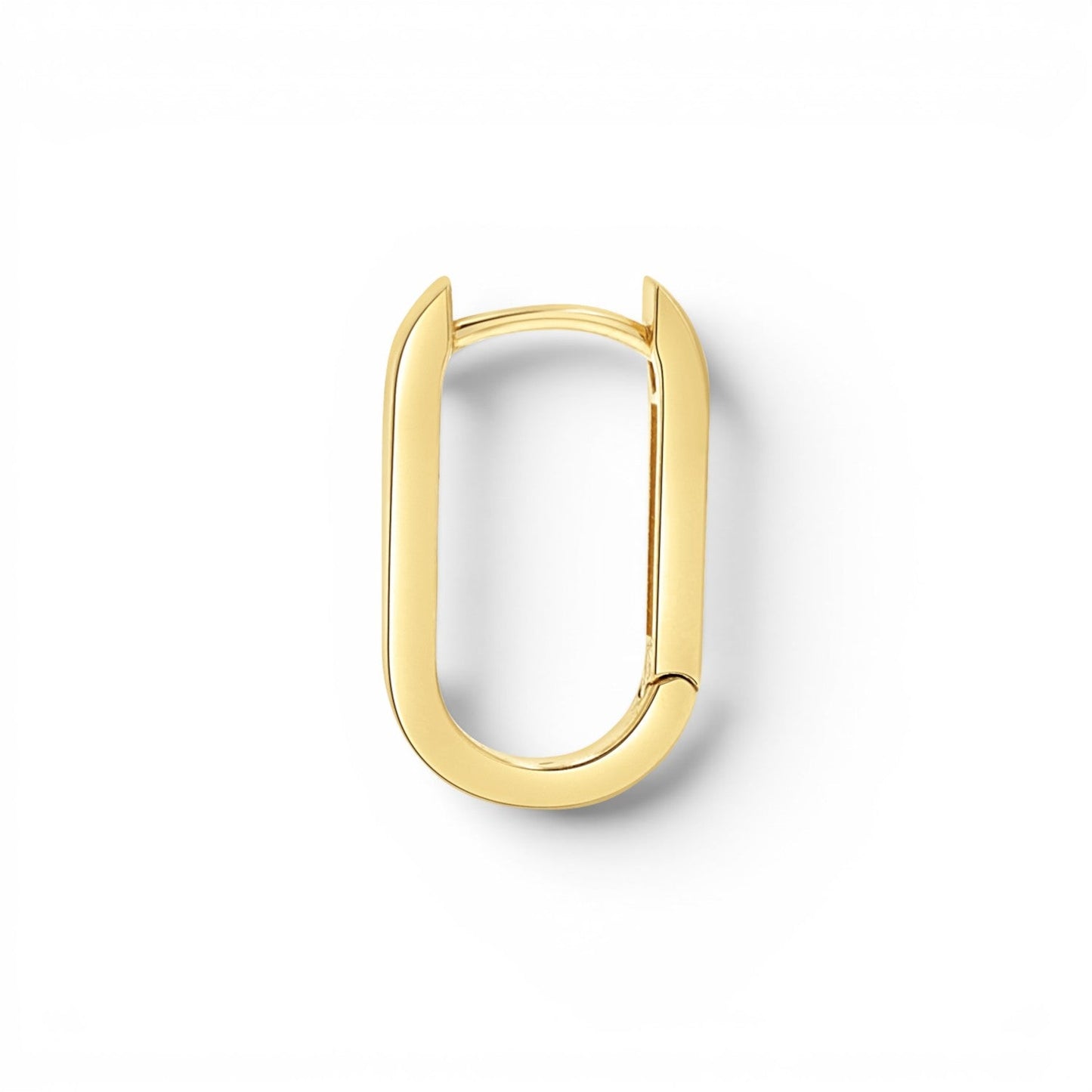 Paper Clip Huggie Hoop Earrings - Lotus Diamond