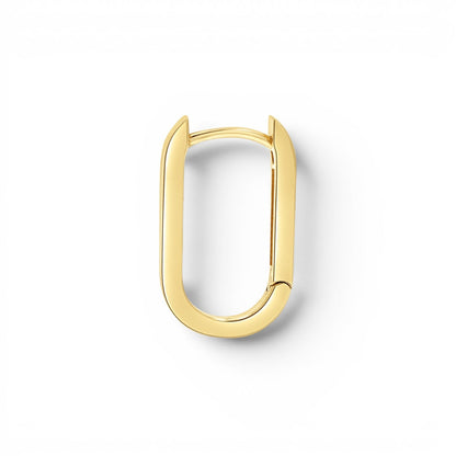 Paper Clip Huggie Hoop Earrings - Lotus Diamond