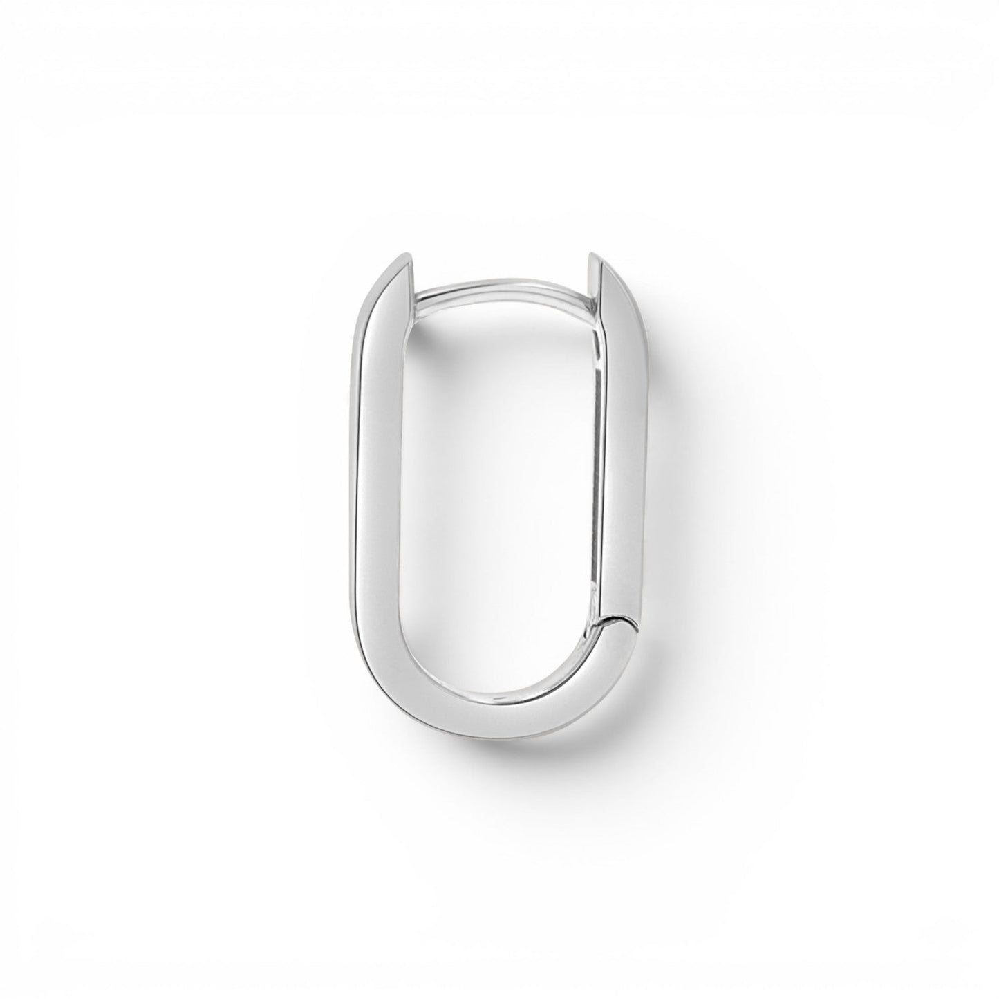 Paper Clip Huggie Hoop Earrings - Lotus Diamond