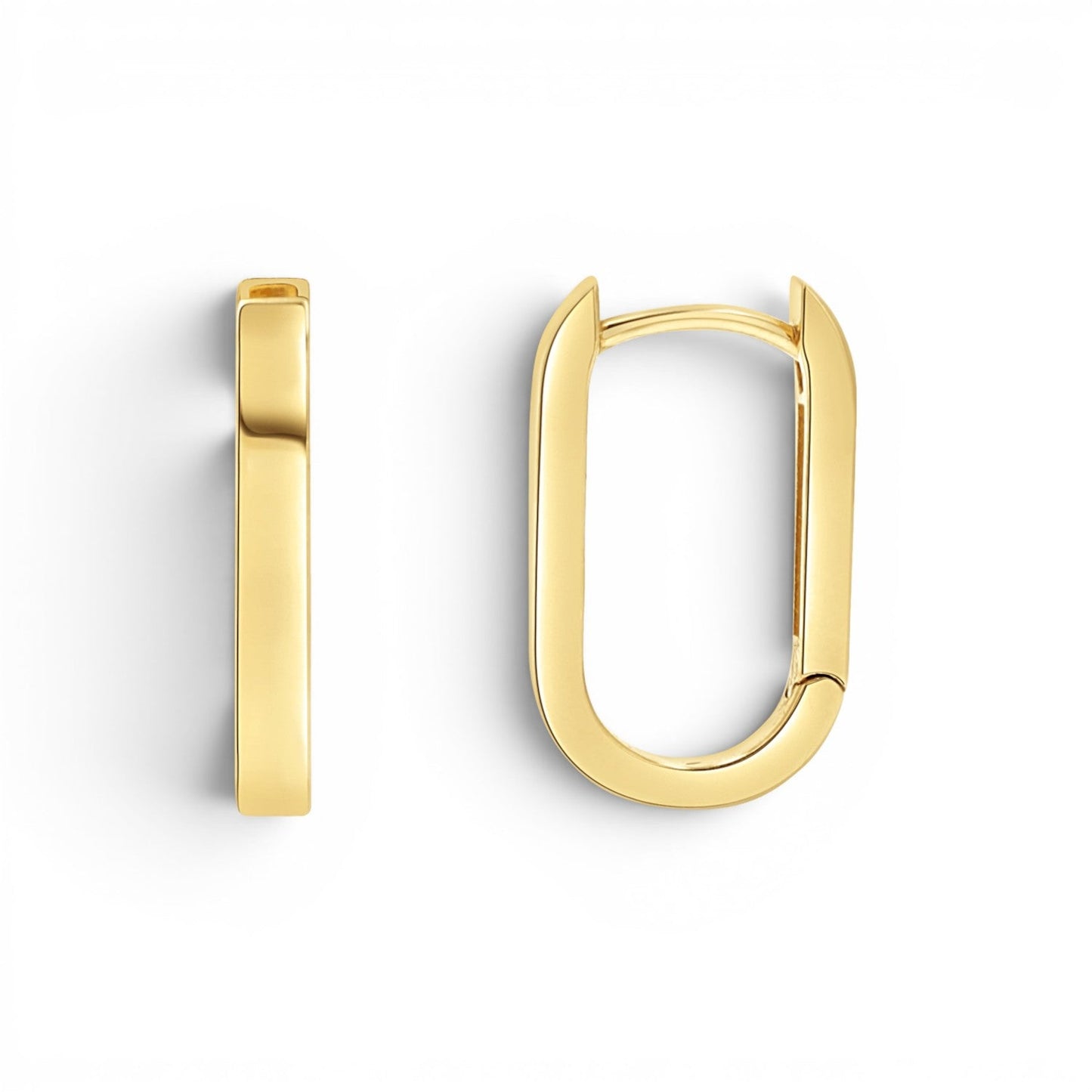 Paper Clip Huggie Hoop Earrings - Lotus Diamond
