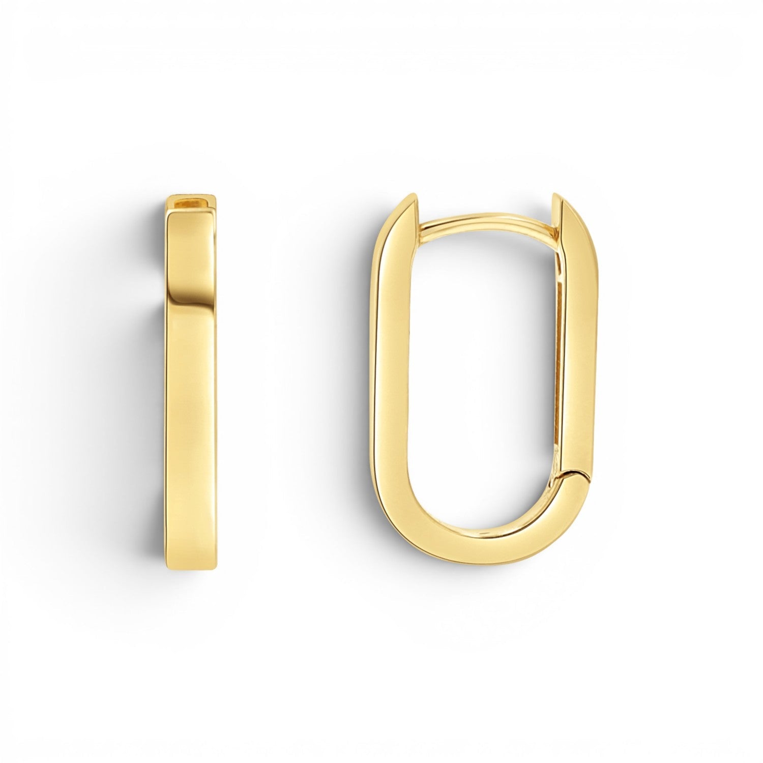 Paper Clip Huggie Hoop Earrings - Lotus Diamond