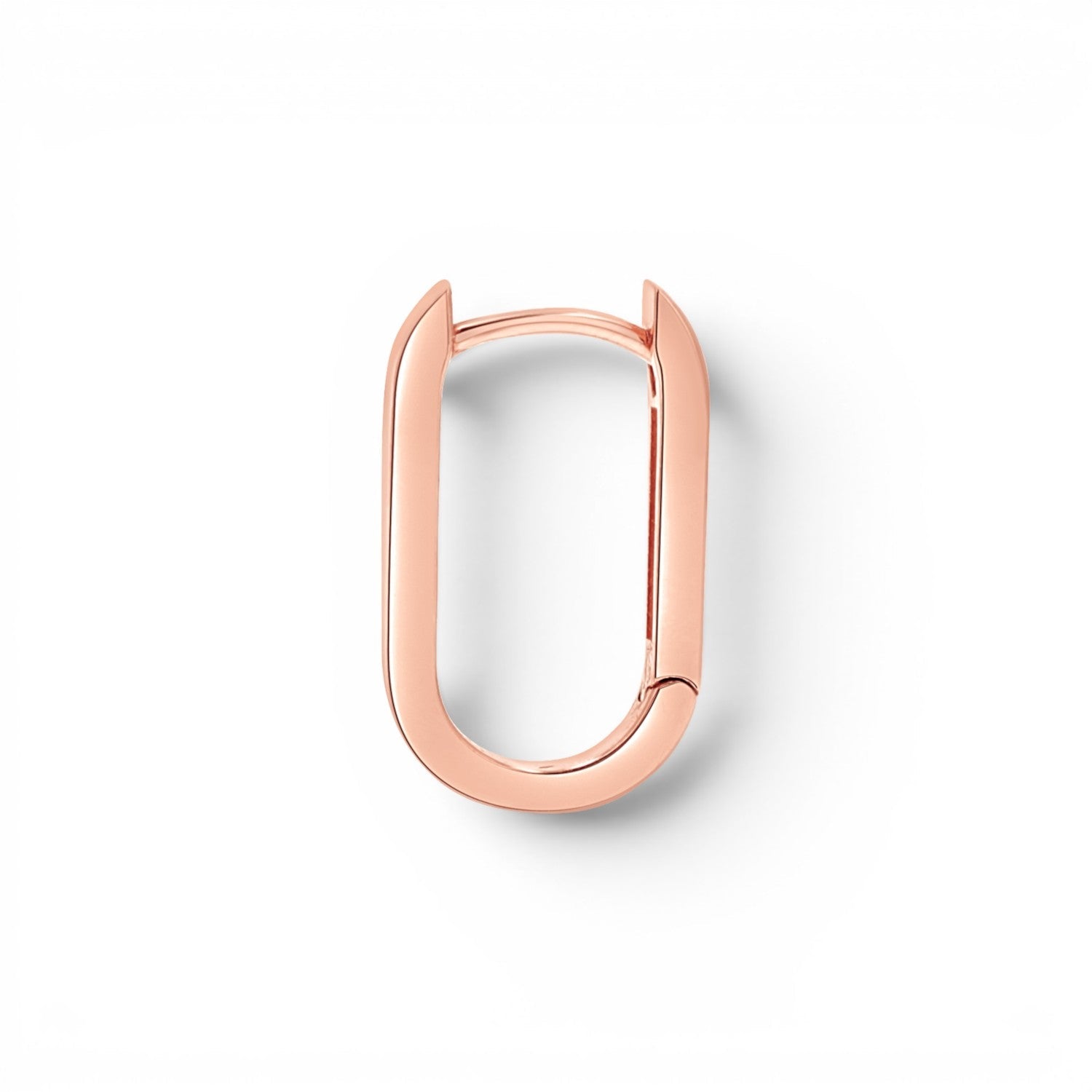 Paper Clip Huggie Hoop Earrings - Lotus Diamond
