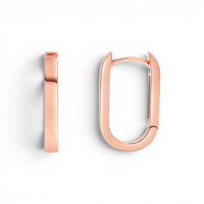 Paper Clip Huggie Hoop Earrings - Lotus Diamond