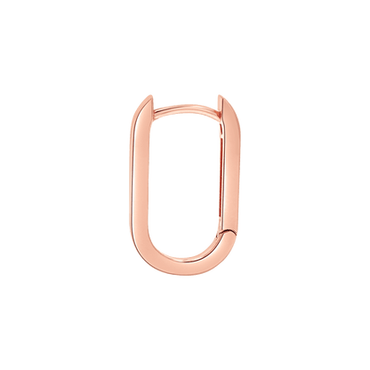 Paper Clip Huggie Hoop Earrings - Lotus Diamond