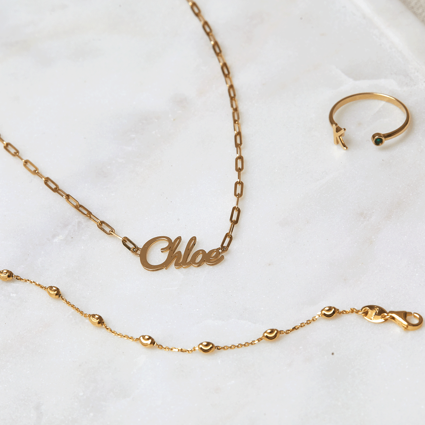 Paper Clip Script Diamond Name Necklace - Lotus Diamond