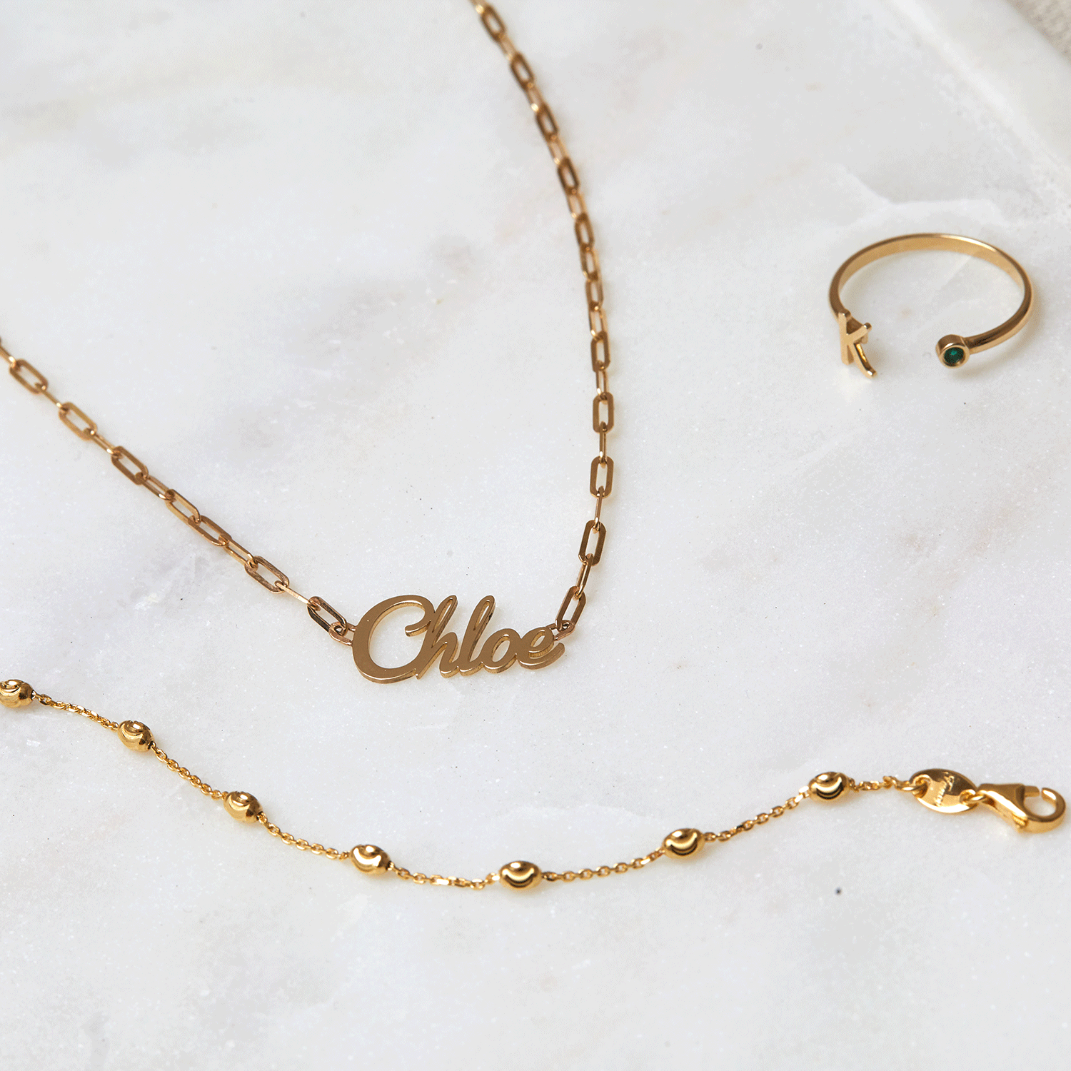 Paper Clip Script Diamond Name Necklace - Lotus Diamond