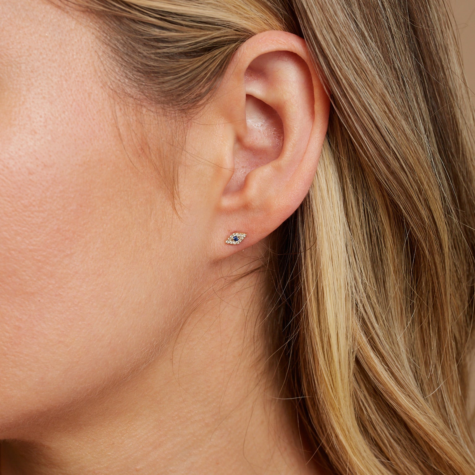 Pave Diamond Evil Eye Earrings - Lotus Diamond