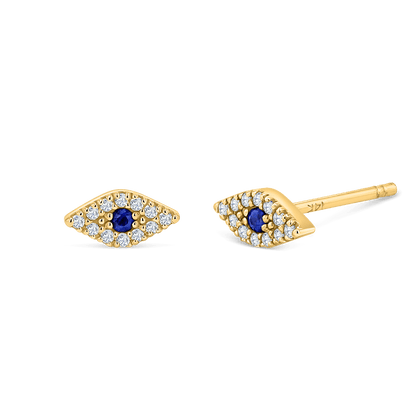 Pave Diamond Evil Eye Earrings - Lotus Diamond