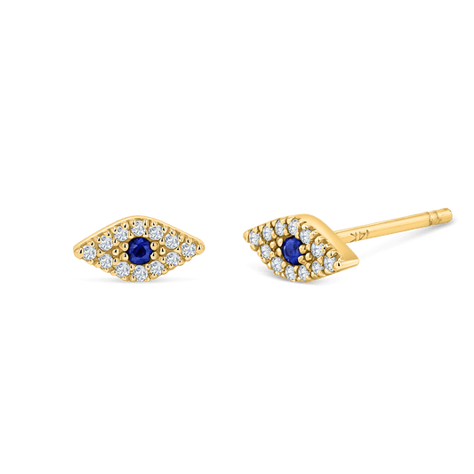 Pave Diamond Evil Eye Earrings - Lotus Diamond
