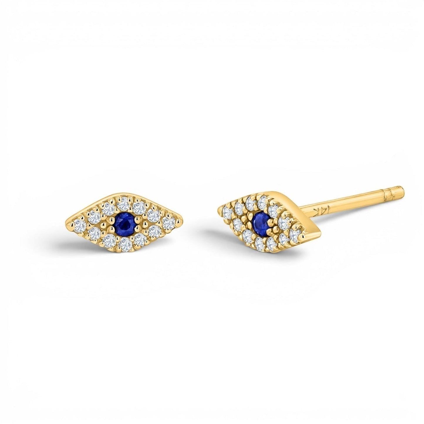Pave Diamond Evil Eye Earrings - Lotus Diamond
