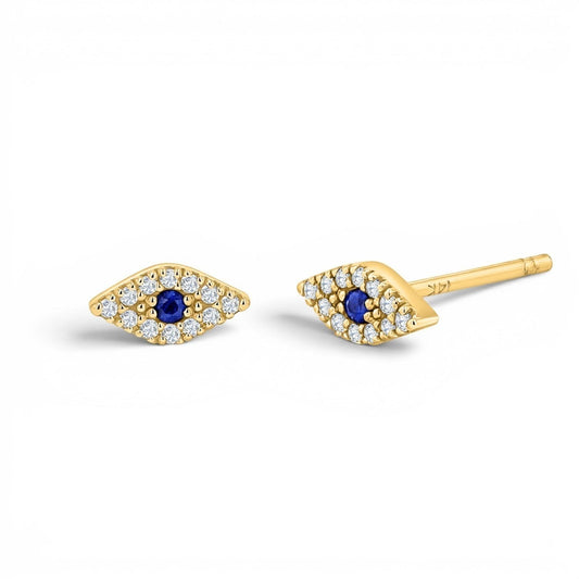 Pave Diamond Evil Eye Earrings - Lotus Diamond