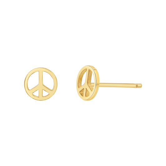 Peace Stud Earrings - Lotus Diamond
