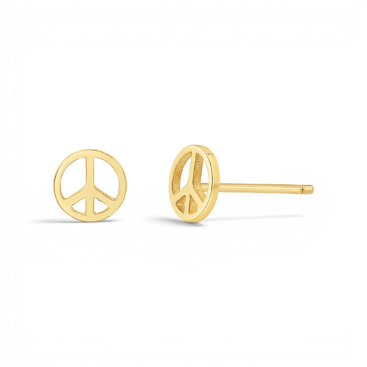 Peace Stud Earrings - Lotus Diamond