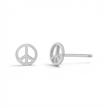 Peace Stud Earrings - Lotus Diamond