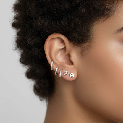 Peace Stud Earrings - Lotus Diamond